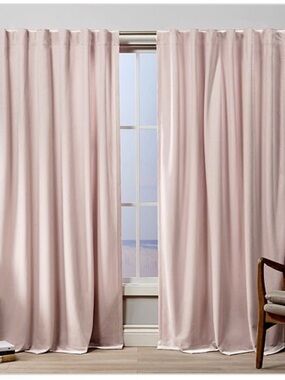 Exclusive Home Velvet Pink Blush Heavyweight Curtain Set 52x96